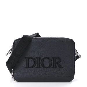 ❌ SOLD‼️ Dior Navy Pebbled Calfskin Leather Mini Messenger Bag